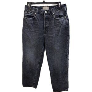 Everlane Womens Way High Jeans Size 29 Long Straight Leg Stretch Black